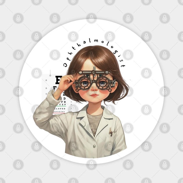 Cute Ophthalmologist girl ,brafdesign Magnet by Brafdesign